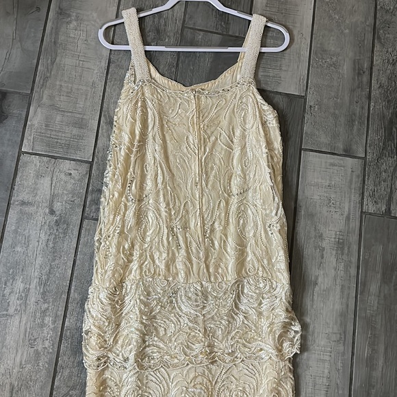 Vintage Judith Ann drop waist beaded roaring 20s event dress gown large - Picture 9 of 10
